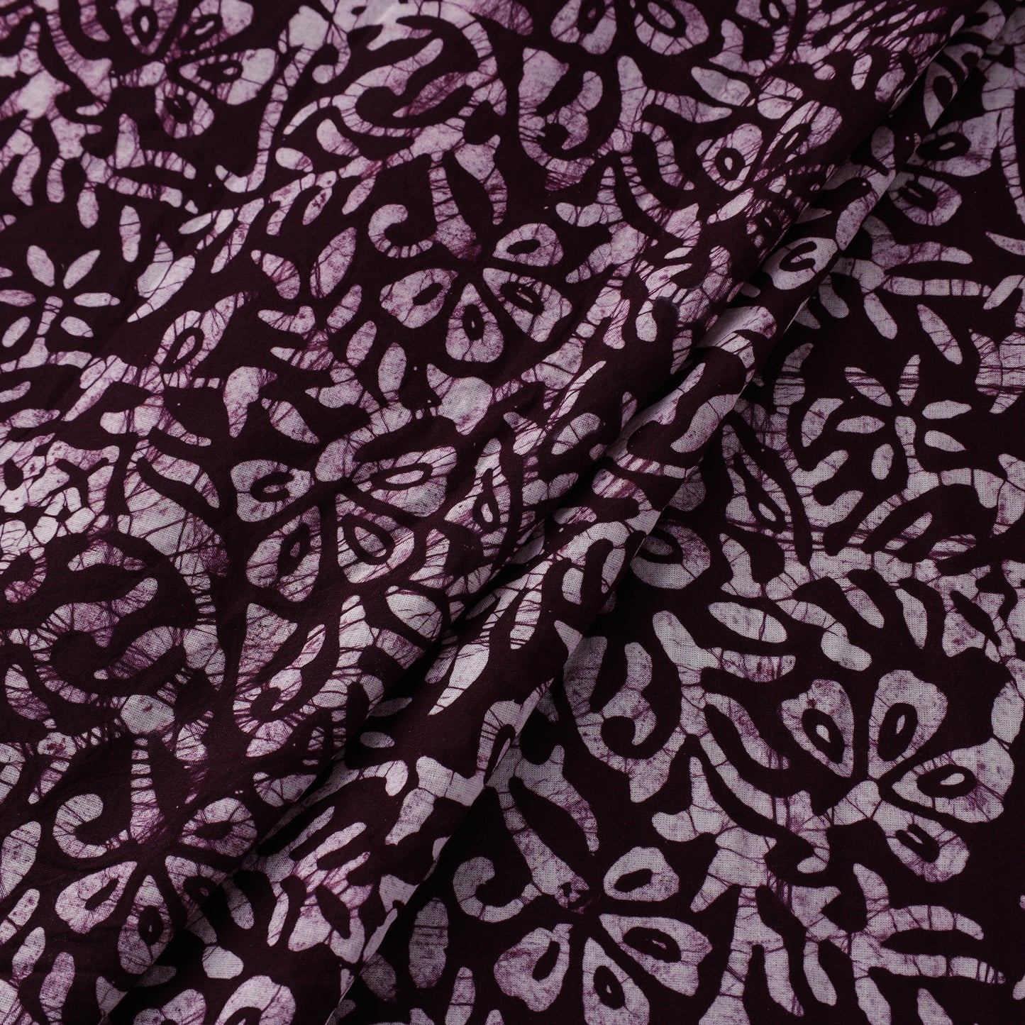 Purple Hand Batik Print Cotton Fabric