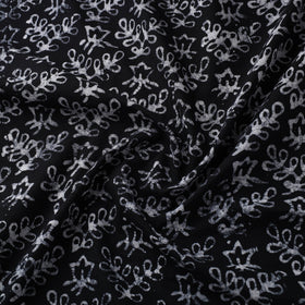Black - hand batik cotton fabric 10 - handcrafted