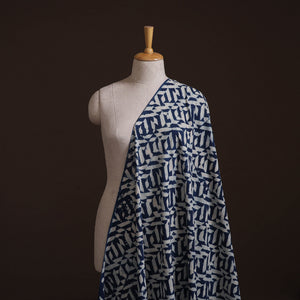 Hand Block Natural Dyed Cotton Bagru Print Indigo Fabric 20