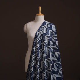 Hand Block Natural Dyed Cotton Bagru Print Indigo Fabric 15