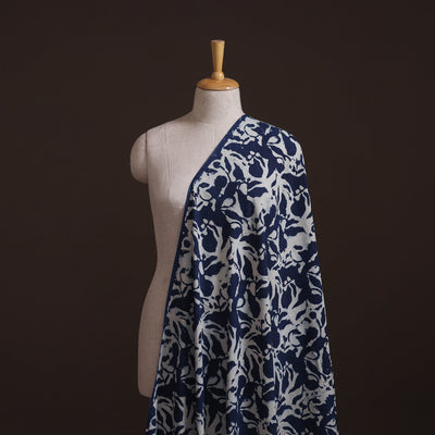 Hand Block Natural Dyed Cotton Bagru Print Indigo Fabric 10