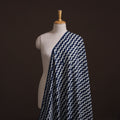 Hand Block Natural Dyed Cotton Bagru Print Indigo Fabric 06