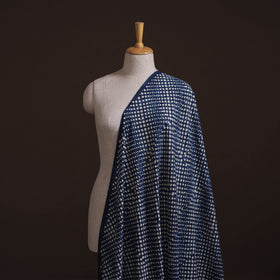 Hand Block Natural Dyed Cotton Bagru Print Indigo Fabric 02
