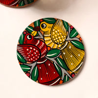 Bengal Patua Handpainted Akashmoni Wooden Coasters (Set of 4) 19