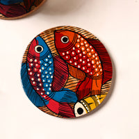 Bengal Patua Handpainted Akashmoni Wooden Coasters (Set of 4) 22