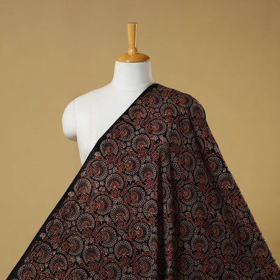 Black - natural dyed hand cotton fabric 04 - handcrafted