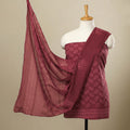  3pc Cotton Maroon Jaipur Print Dress Material