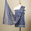 Buy 3pc Cotton Blue Jaipur Print Dress Material