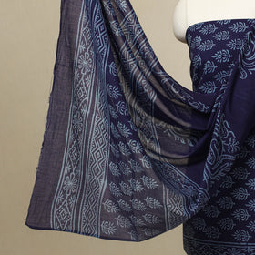 Buy 3pc Cotton Blue Jaipur Print Dress Material