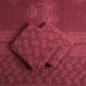  3pc Cotton Maroon Jaipur Print Dress Material