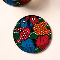 Bengal Patua Handpainted Akashmoni Wooden Coasters (Set of 4) 29