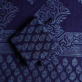 Buy 3pc Cotton Blue Jaipur Print Dress Material