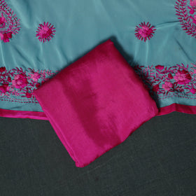 Hand Embroidered Georgette 3pc Unstitched Dress Material Suit Set 03