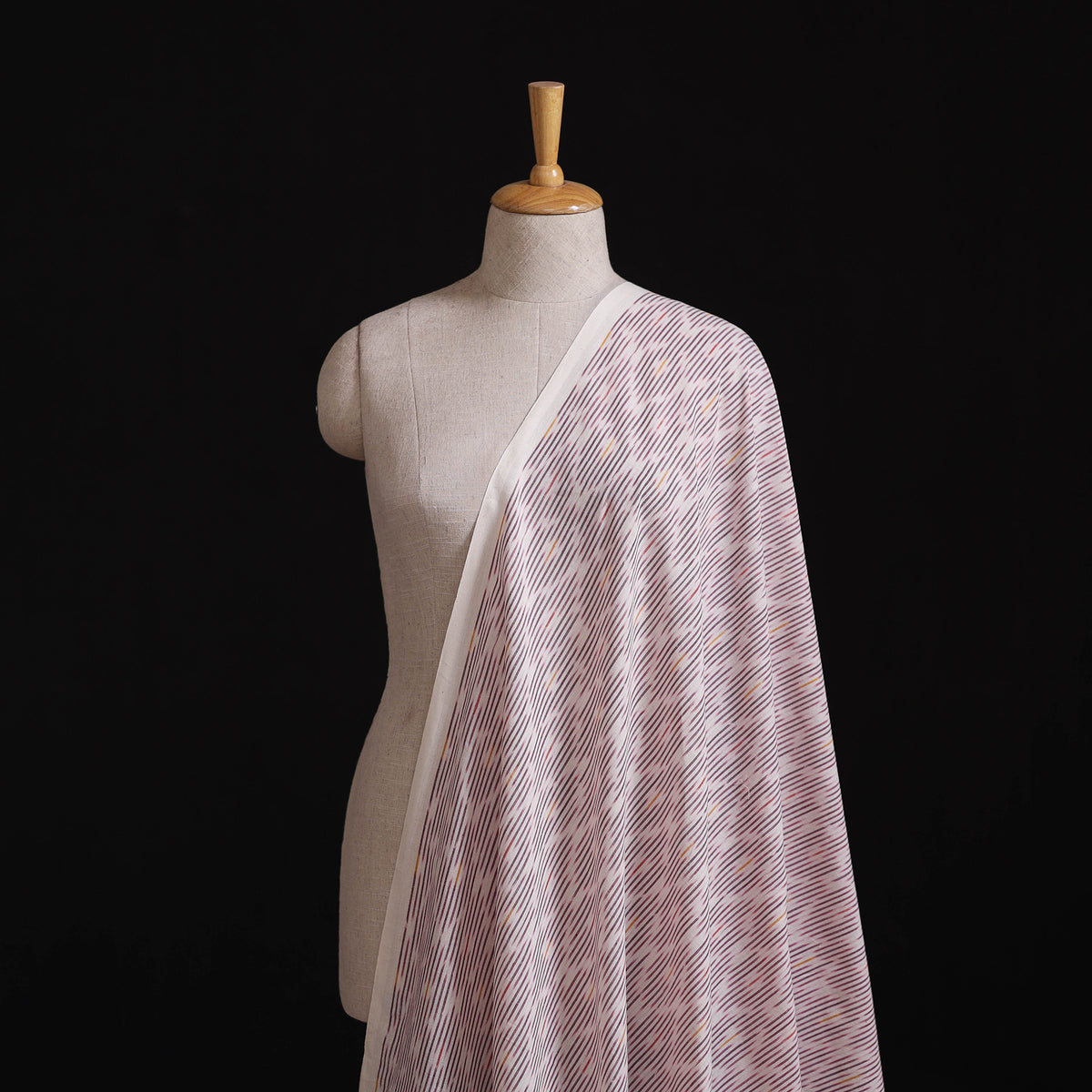 Pink - Pochampally Ikat Weave Pure Cotton Fabric 04