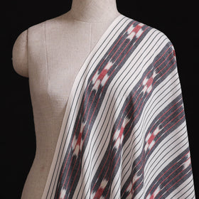 White - Pochampally Ikat Weave Pure Cotton Fabric 05