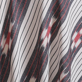 White - Pochampally Ikat Weave Pure Cotton Fabric 05