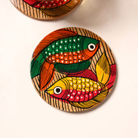 Bengal Patua Handpainted Akashmoni Wooden Coasters (Set of 4) 40