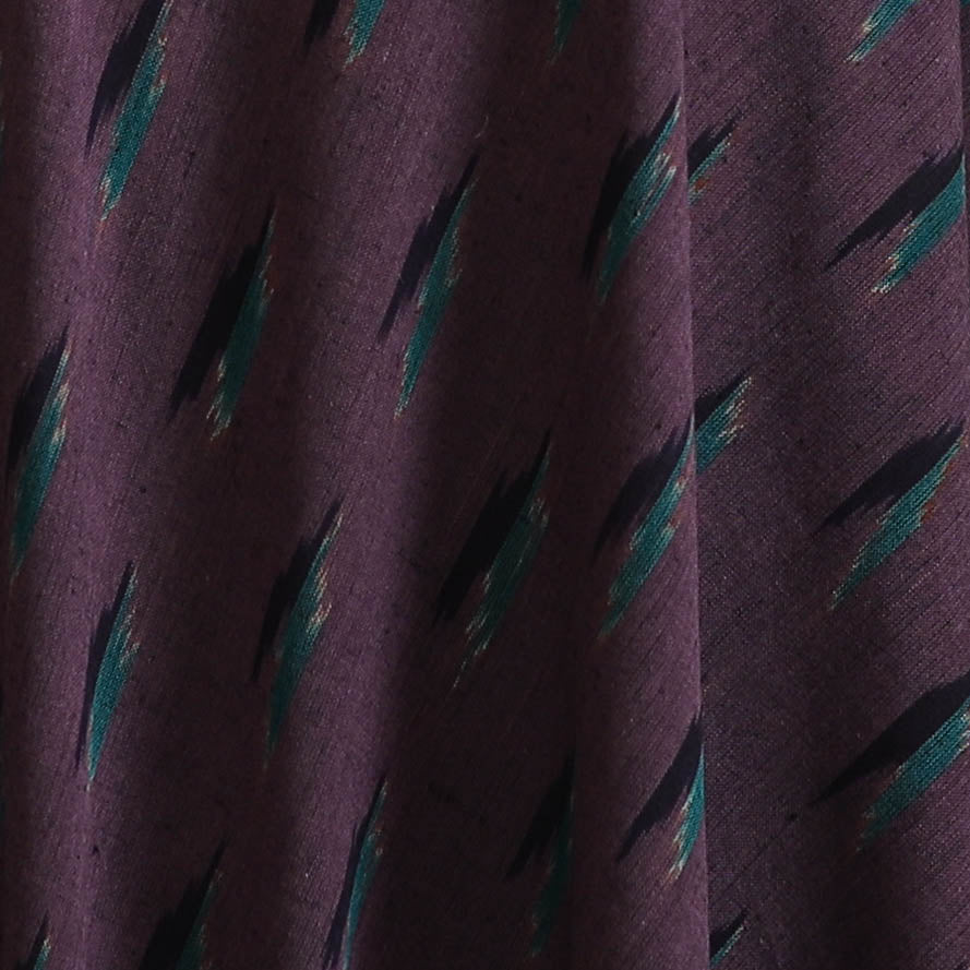 Brown - Pochampally Ikat Weave Pure Cotton Fabric 07