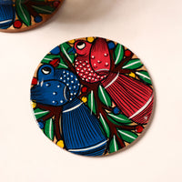 Bengal Patua Handpainted Akashmoni Wooden Coasters (Set of 4) 42