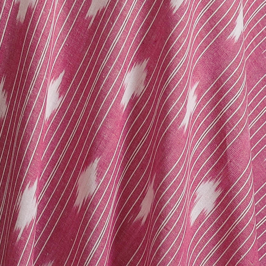 Pink - Pochampally Ikat Weave Pure Cotton Fabric 08