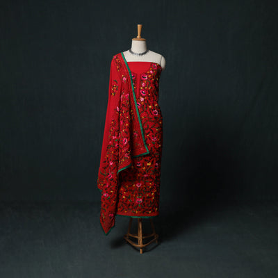 Hand Embroidered Georgette 3pc Unstitched Dress Material Suit Set 07