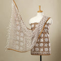  3pc Cotton Brown Sanganeri Print Dress Material