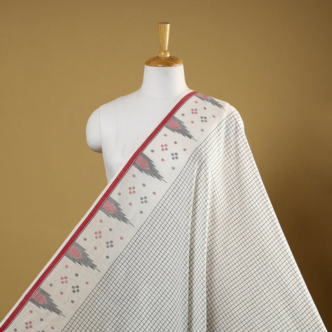 White - handloom cotton phulia jamdani fabric 06