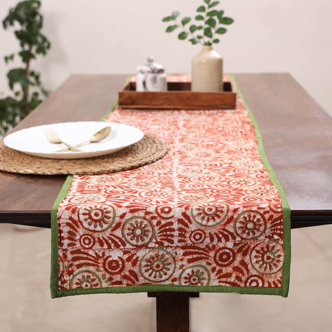 Red Handmade Cotton Table Runner