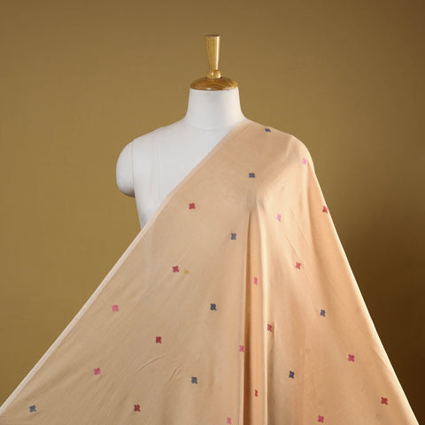 Peach - handloom cotton phulia jamdani fabric 11