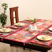 Khambadiya Patchwork Table Runner with Table Mat Set 01