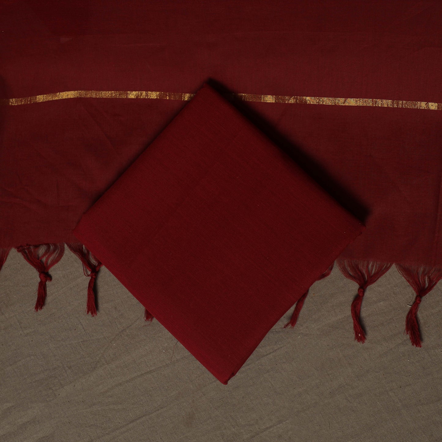 Maroon - Jacquard Woven Pure Cotton 3pc Unstitched Dress Material Suit Set 01