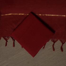 Maroon - Jacquard Woven Pure Cotton 3pc Unstitched Dress Material Suit Set 01