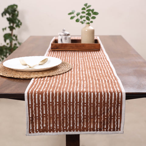 Brown Handmade Cotton Table Runner