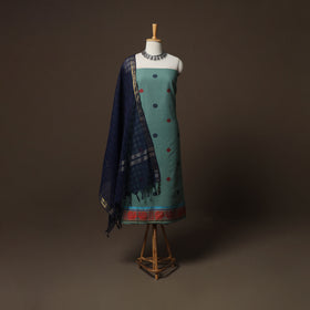 Jacquard Woven Pure Cotton 3pc Unstitched Dress Material Suit Set 02