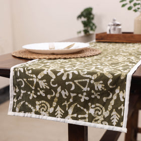 Green Handmade Cotton Table Runner