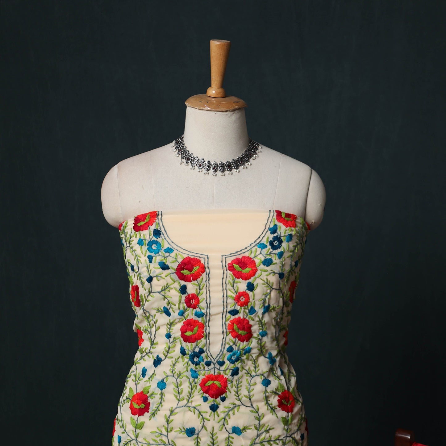 Hand Embroidered Georgette 3pc Unstitched Dress Material Suit Set 13