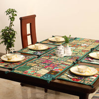 Khambadiya Patchwork Table Runner with Table Mat Set 04