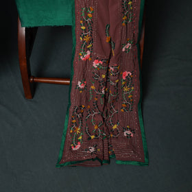 Hand Embroidered Georgette 3pc Unstitched Dress Material Suit Set 14