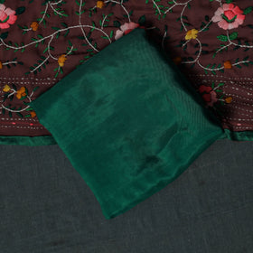 Hand Embroidered Georgette 3pc Unstitched Dress Material Suit Set 14