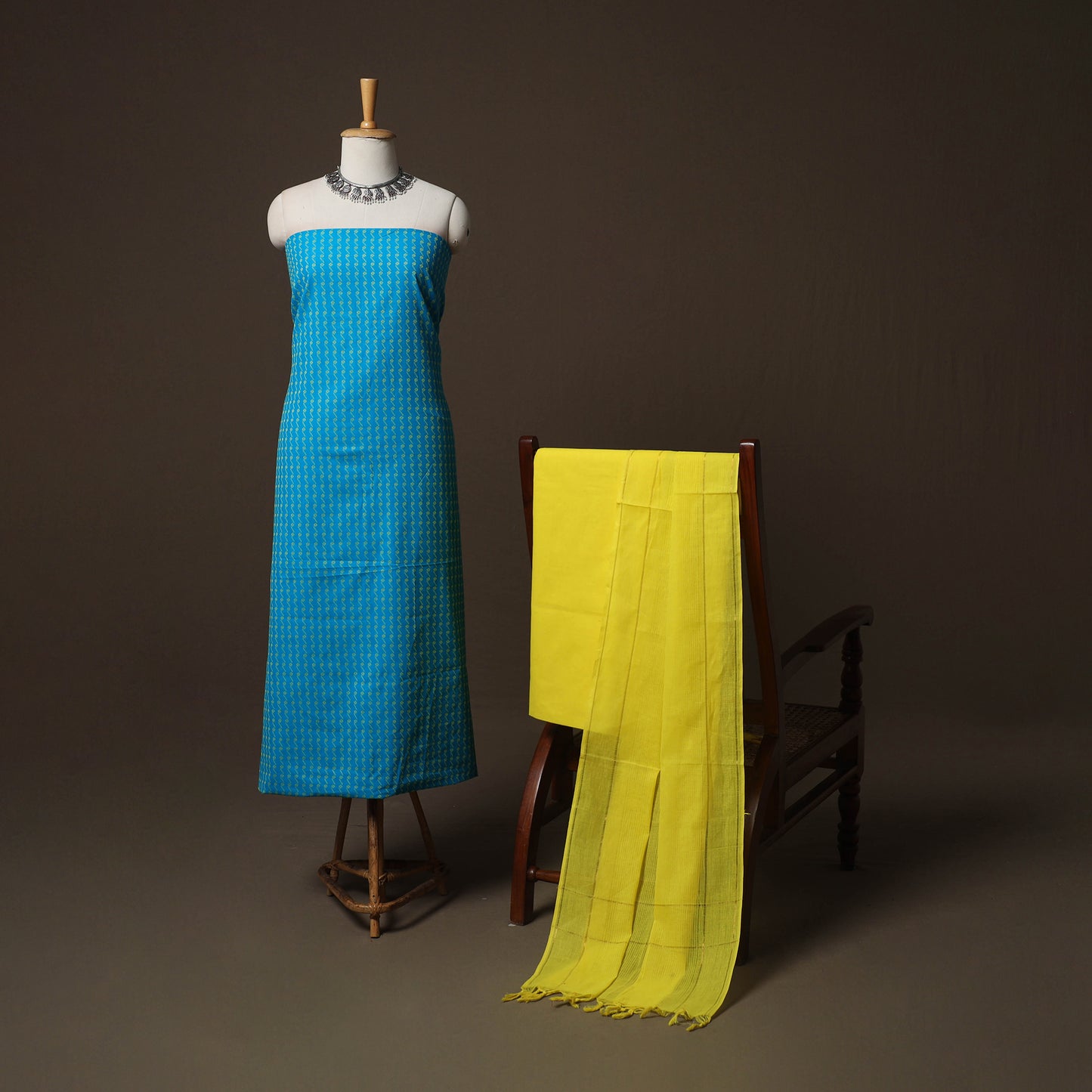 Jacquard Woven Pure Cotton 3pc Unstitched Dress Material Suit Set 06