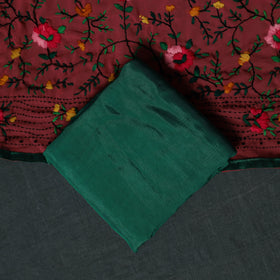Hand Embroidered Georgette 3pc Unstitched Dress Material Suit Set 15