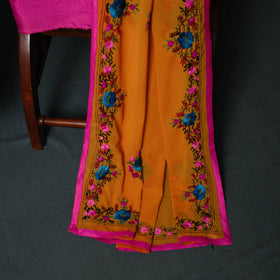 Hand Embroidered Georgette 3pc Unstitched Dress Material Suit Set 16