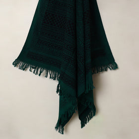 Buy Green Handloom Cotton Bagh Print Towel