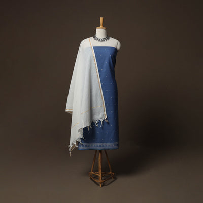 Jacquard Woven Pure Cotton 3pc Unstitched Dress Material Suit Set 10
