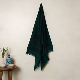 Buy Green Handloom Cotton Bagh Print Towel
