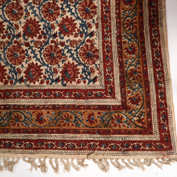 Buy Warangal Weave Kalamkari Block Printed Cotton Durrie / Carpet / Rug ...