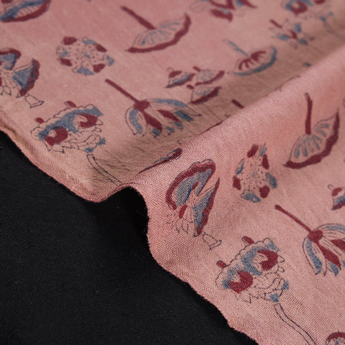 Pure Handwoven Merino Wool Fabrics in Ajrakh Block Prints 11