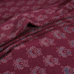 Pure Handwoven Merino Wool Fabrics in Ajrakh Block Prints 12