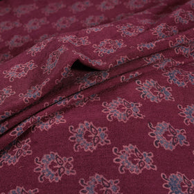 Pure Handwoven Merino Wool Fabrics in Ajrakh Block Prints 12