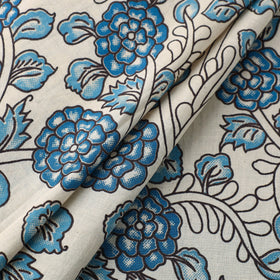  Beige Cotton Kalamkari Print Fabric